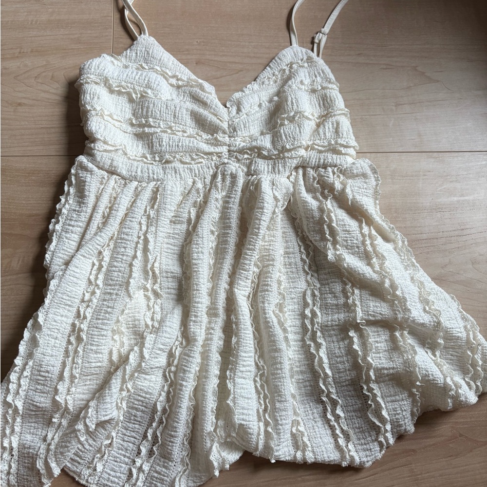 Cream Textured tank
